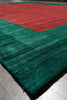 Load image into Gallery viewer, 8 x 10 Handmade Wool Contemporary Rug – Solid Red with Green Accents (F-4519)