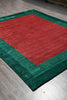 Load image into Gallery viewer, 8 x 10 Handmade Wool Contemporary Rug – Solid Red with Green Accents (F-4519)