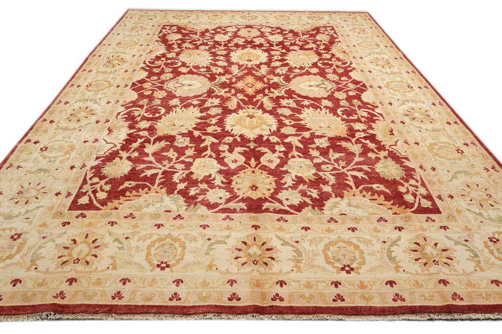 10 x 14.8 Beautiful Zigler Rug Hand-Knotted in Pakistan Natural Wool Veggie Dyed #F-4302