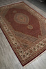 Load image into Gallery viewer, 6.9 x 10 Ruby Red Wool &amp; Silk Tabriz Mahi Rug - view 5