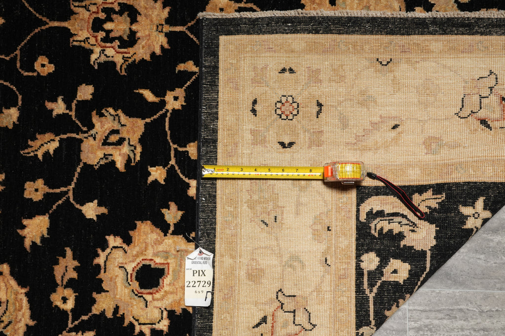 6 x 9 Black Chobi Peshawar Rug 22729