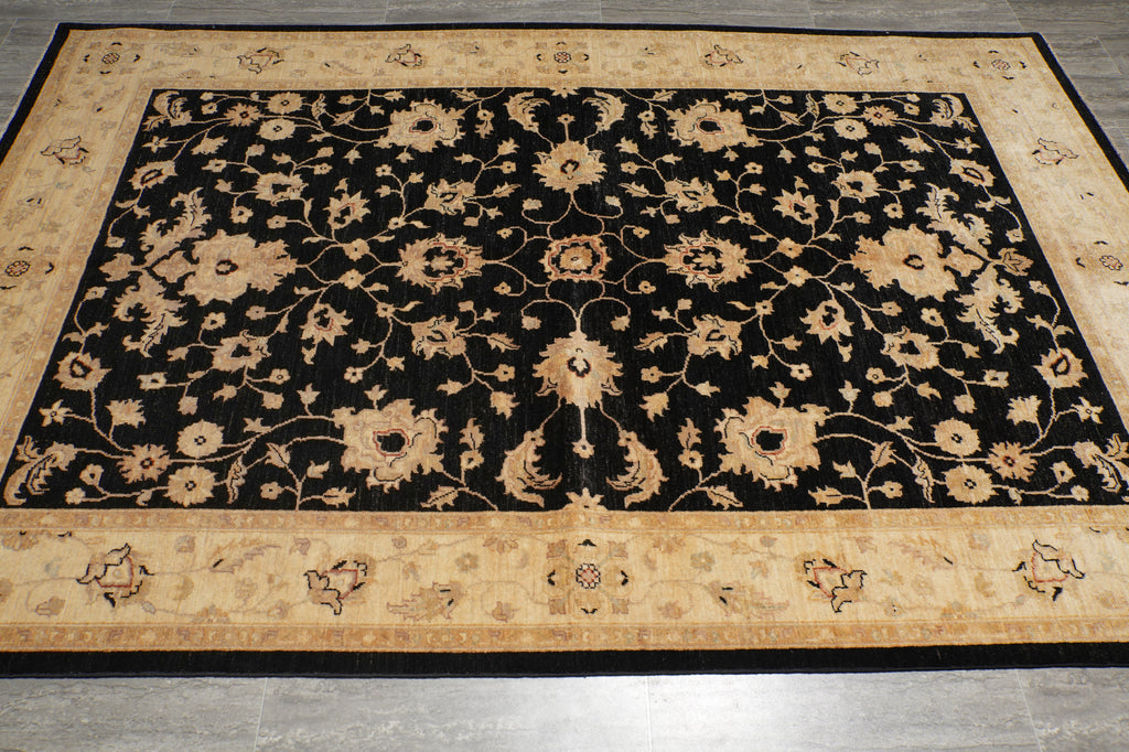 6 x 9 Black Chobi Peshawar Rug 22729