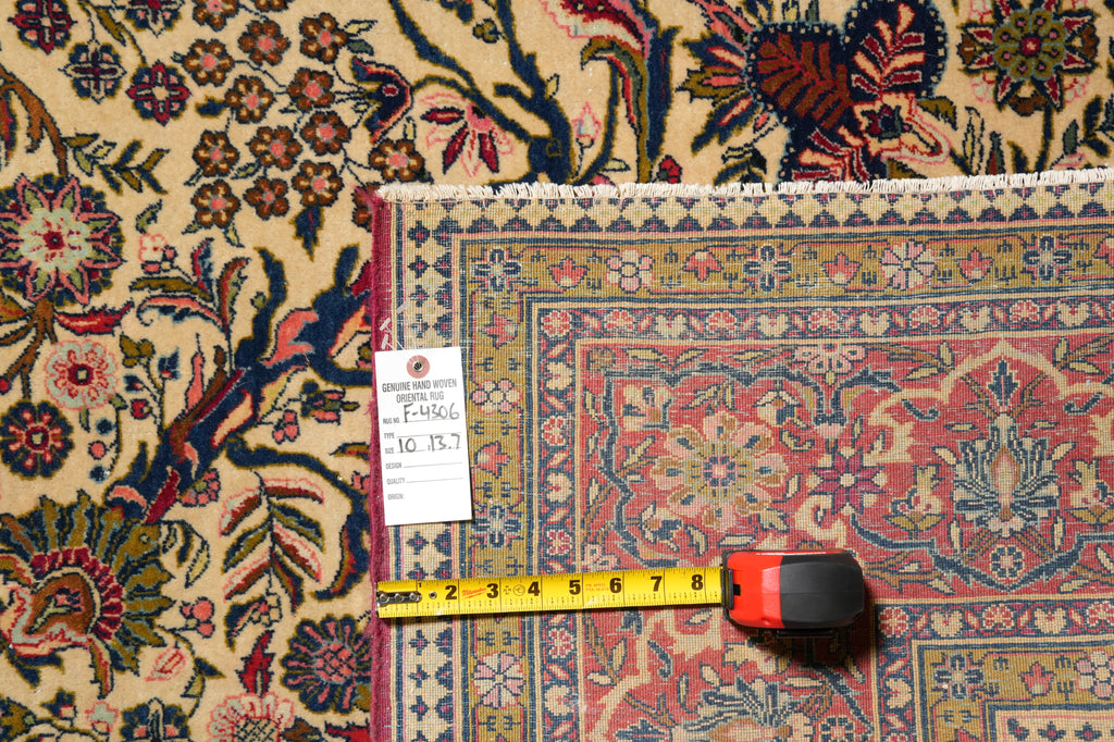 10 x 13.7 Semi-Antique Persian Tabriz Wool Rug Trees #F-4306