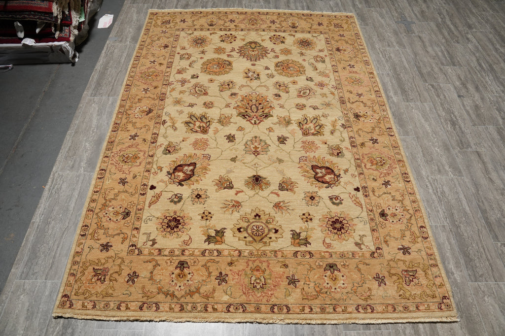 5.7 x 8 Beige Vegetable Dyed Chobi Rug 73658