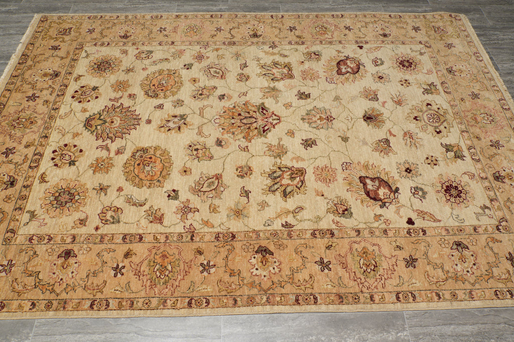 5.7 x 8 Beige Vegetable Dyed Chobi Rug 73658