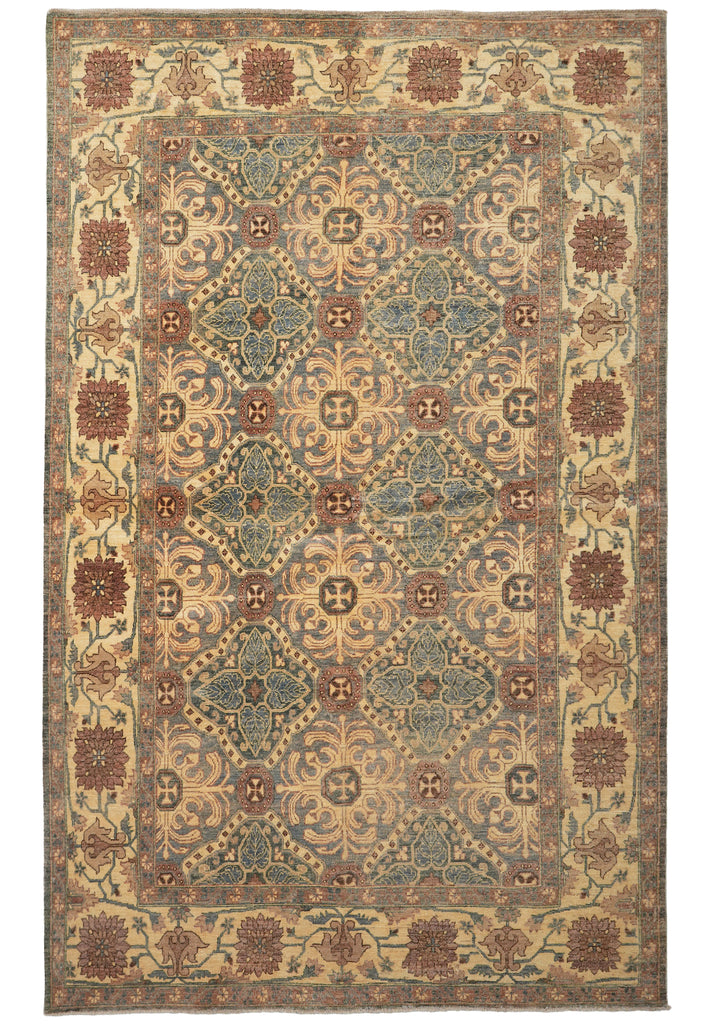 5 x 5.9 Pine Green Chobi Peshawar Rug 20263