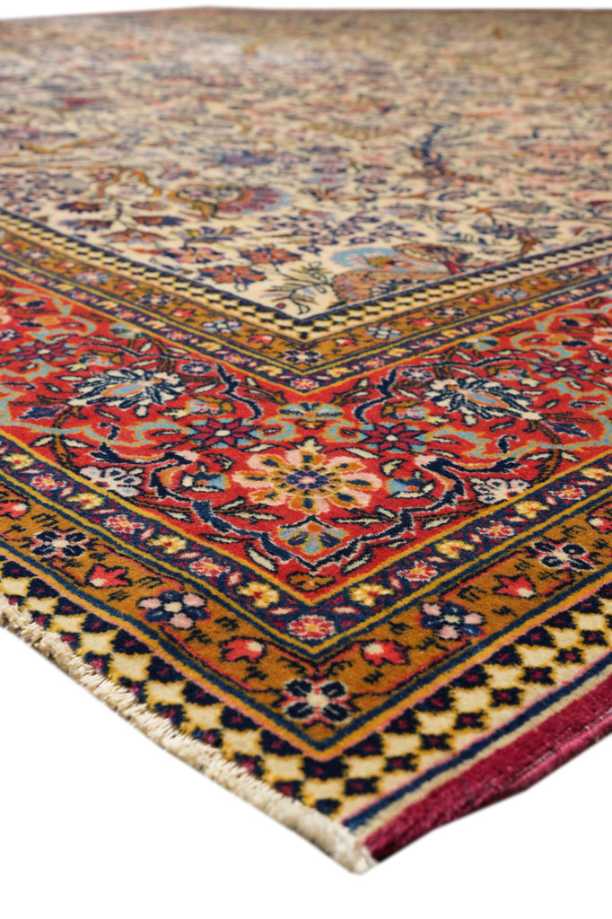 10 x 13.7 Semi-Antique Persian Tabriz Wool Rug Trees #F-4306