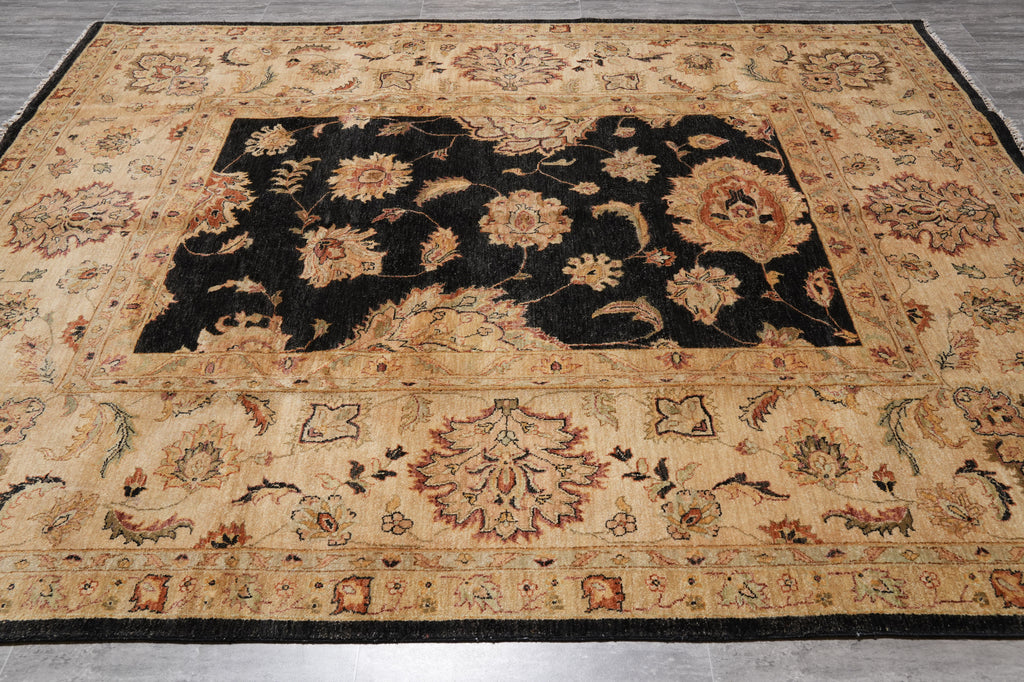 8 x 10 Quality Wool Jaipur Rug Black Sale Clearance #PIX-12728