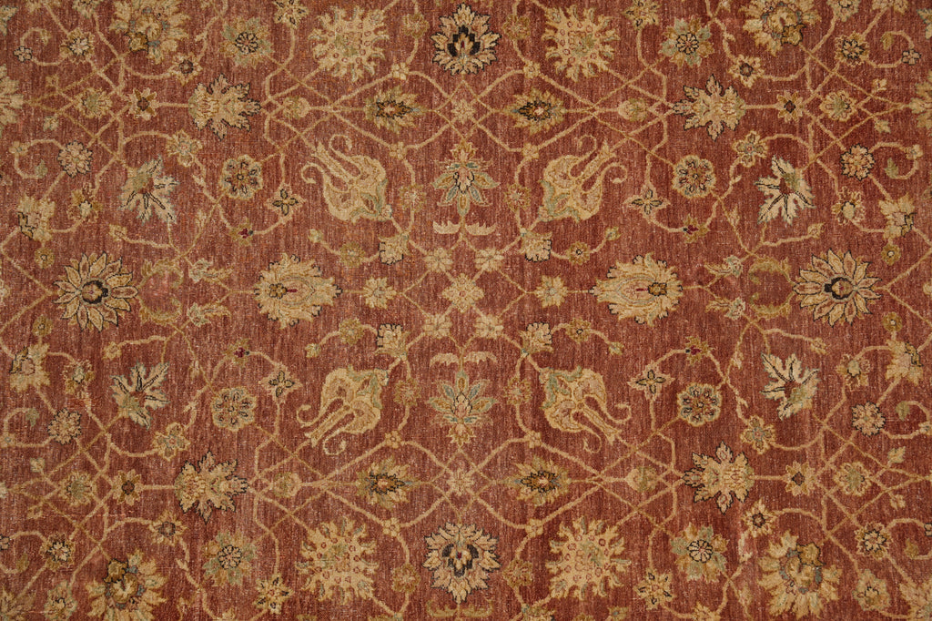 7.6 x 9.5 Hand-Knotted Agra Rug Natural Wool Rust Gold Inventory Clearance Sale #PIX-804-70