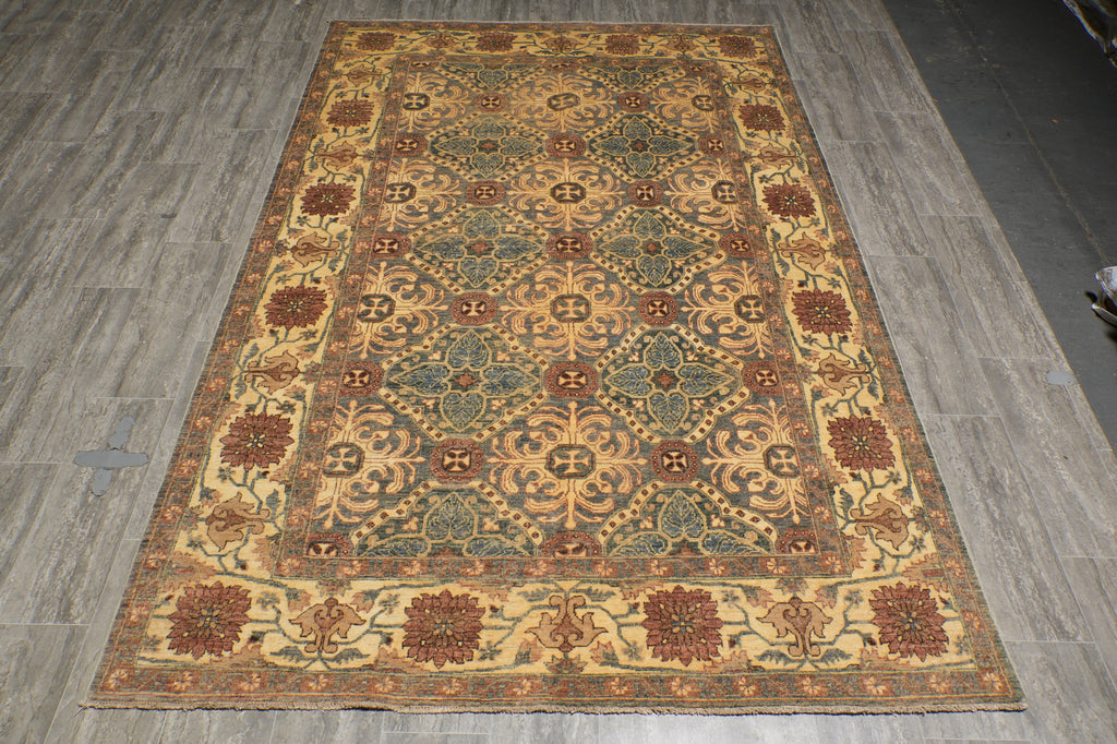 5 x 5.9 Pine Green Chobi Peshawar Rug 20263