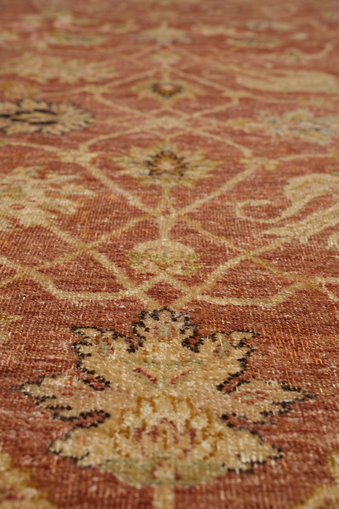 7.6 x 9.5 Hand-Knotted Agra Rug Natural Wool Rust Gold Inventory Clearance Sale #PIX-804-70