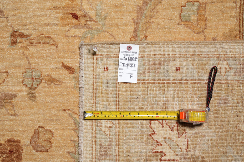 8 x 8 Feet Square Fine Natural Wool Chobi Peshawar Rug #PIX-6807