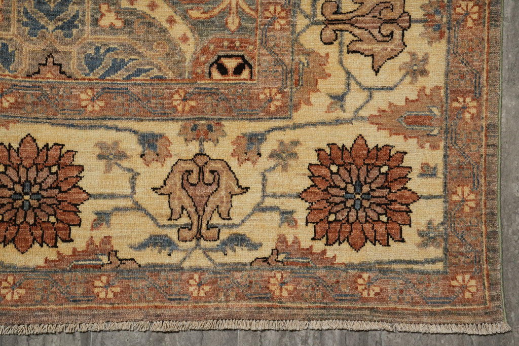 5.9 x 9 Gray Slate Blue Chobi Peshawar Rug 20204