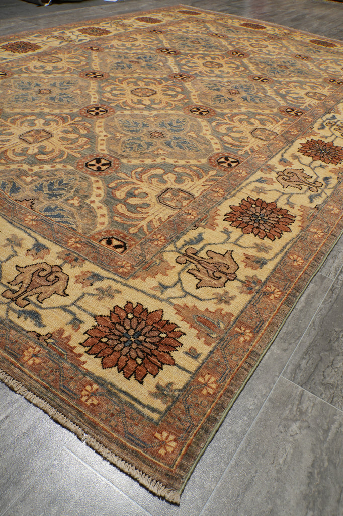 5.9 x 9 Gray Slate Blue Chobi Peshawar Rug 20204