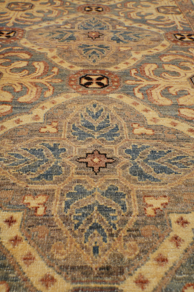 5.9 x 9 Gray Slate Blue Chobi Peshawar Rug 20204