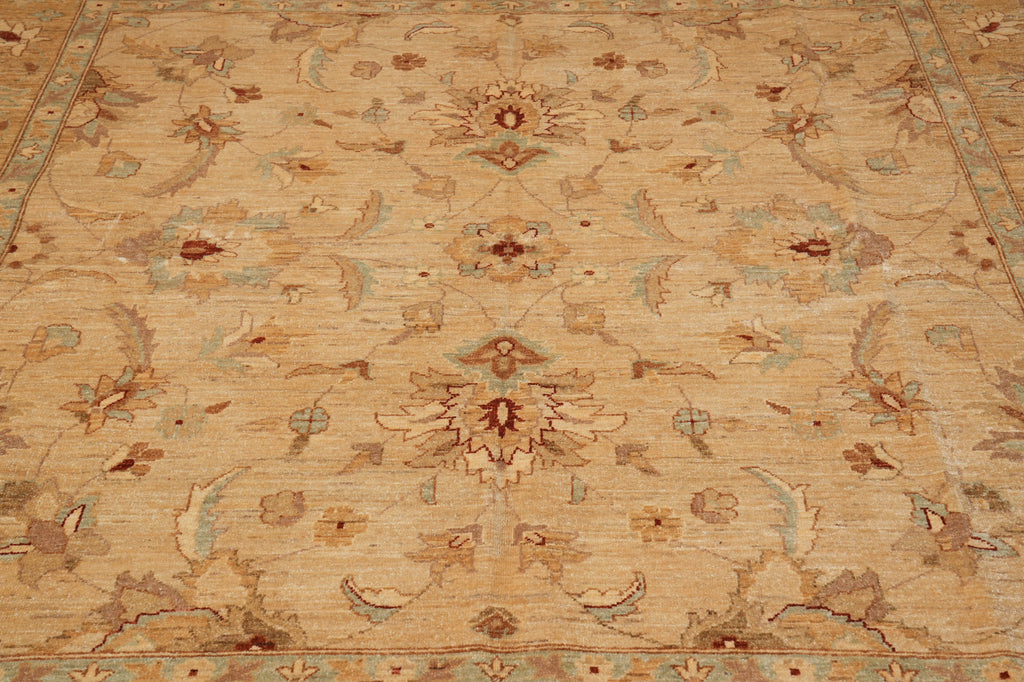8 x 8 Feet Square Fine Natural Wool Chobi Peshawar Rug #PIX-6807