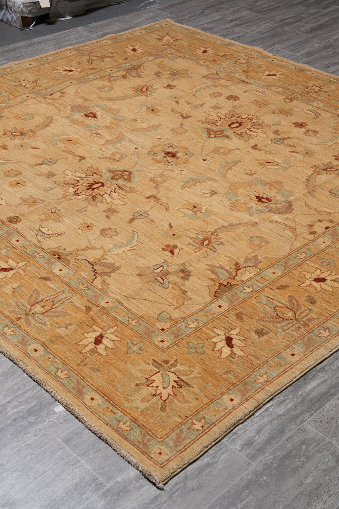 8 x 8 Feet Square Fine Natural Wool Chobi Peshawar Rug #PIX-6807