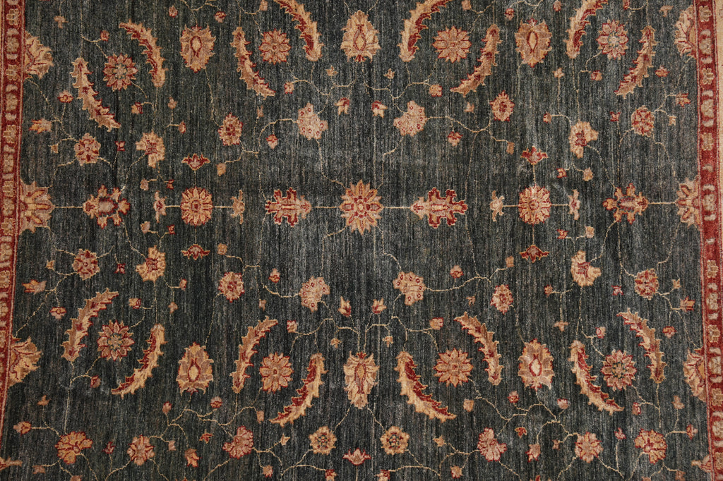 8 x 8 Feet Square Dark Green Quality Peshawar Chobi Zigler Rug #PIX-3771