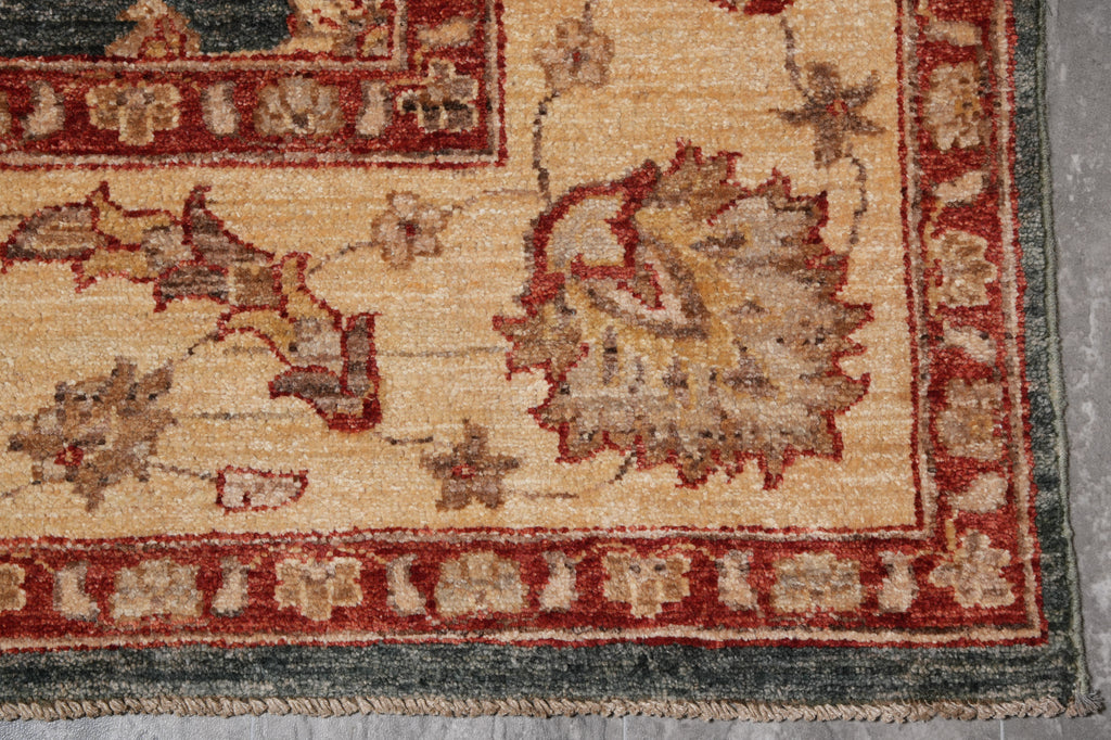 8 x 8 Feet Square Dark Green Quality Peshawar Chobi Zigler Rug #PIX-3771