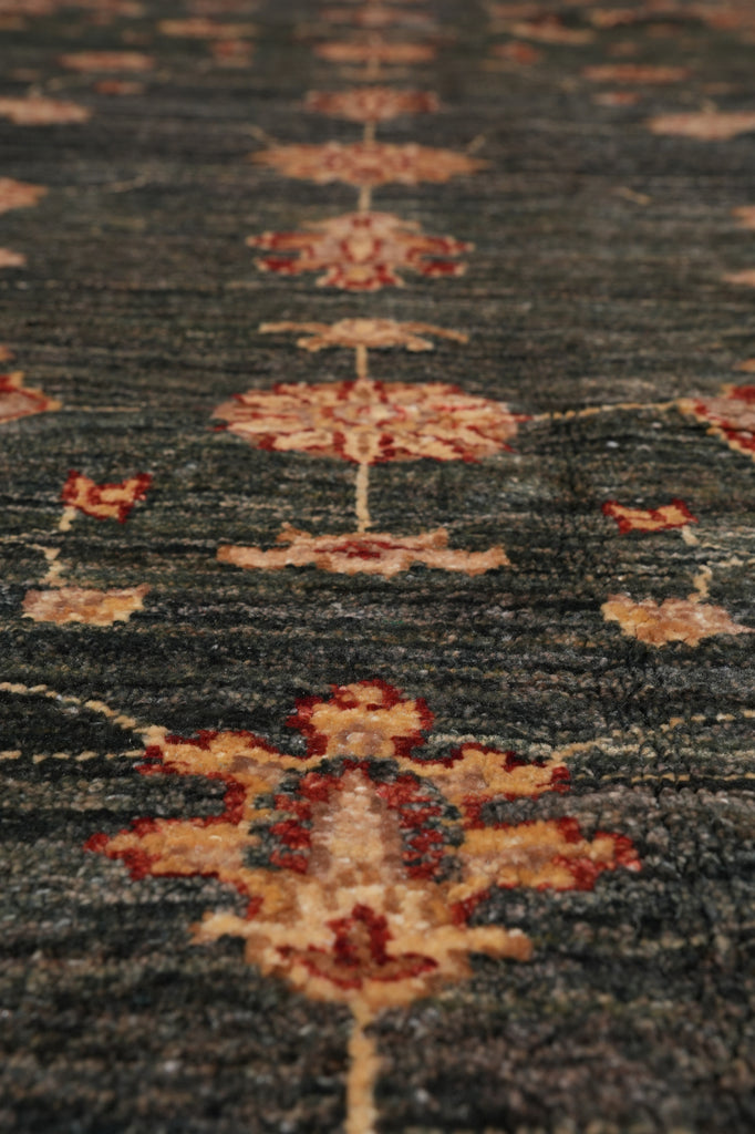 8 x 8 Feet Square Dark Green Quality Peshawar Chobi Zigler Rug #PIX-3771