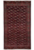 Load image into Gallery viewer, A traditional Persian-style area rug with a deep red field, geometric diamond patterns, and a detailed multi-colored border.