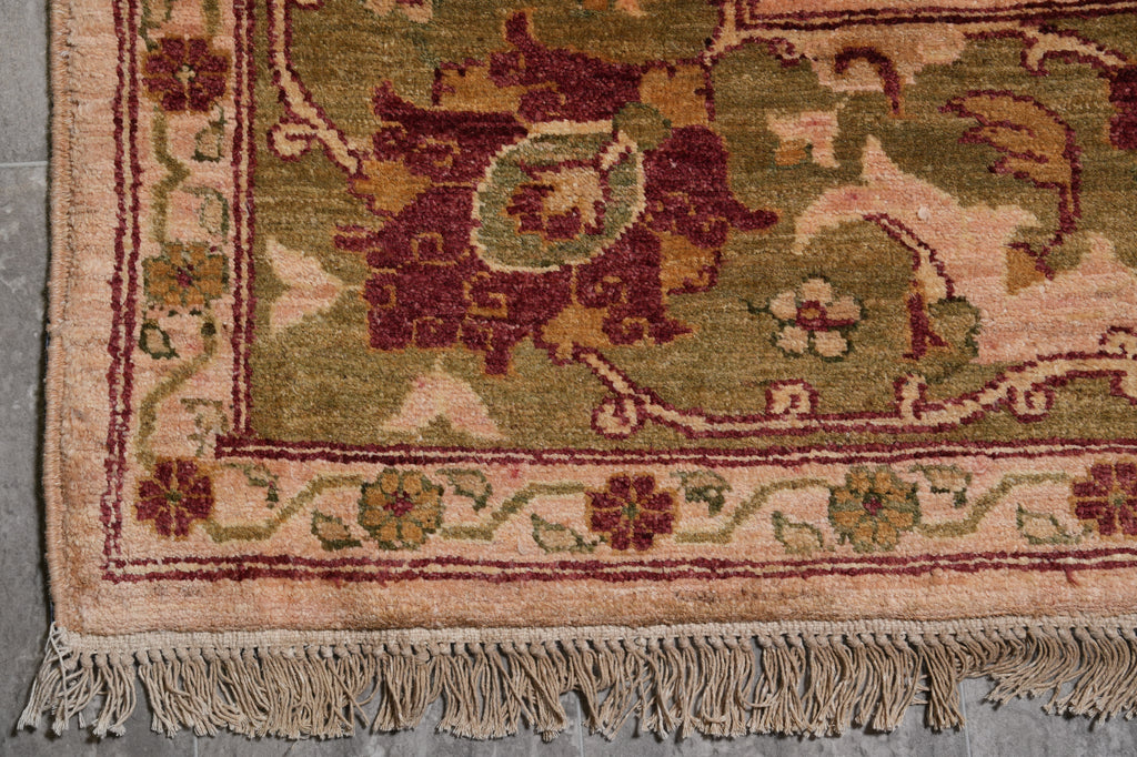 8 x 8.5 Hand-Knotted Jaipur Rug Quality Wool Peach Green #PIX-15973