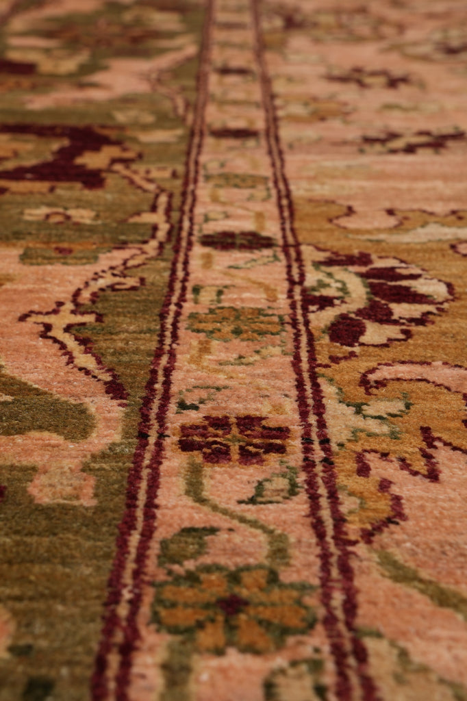 8 x 8.5 Hand-Knotted Jaipur Rug Quality Wool Peach Green #PIX-15973