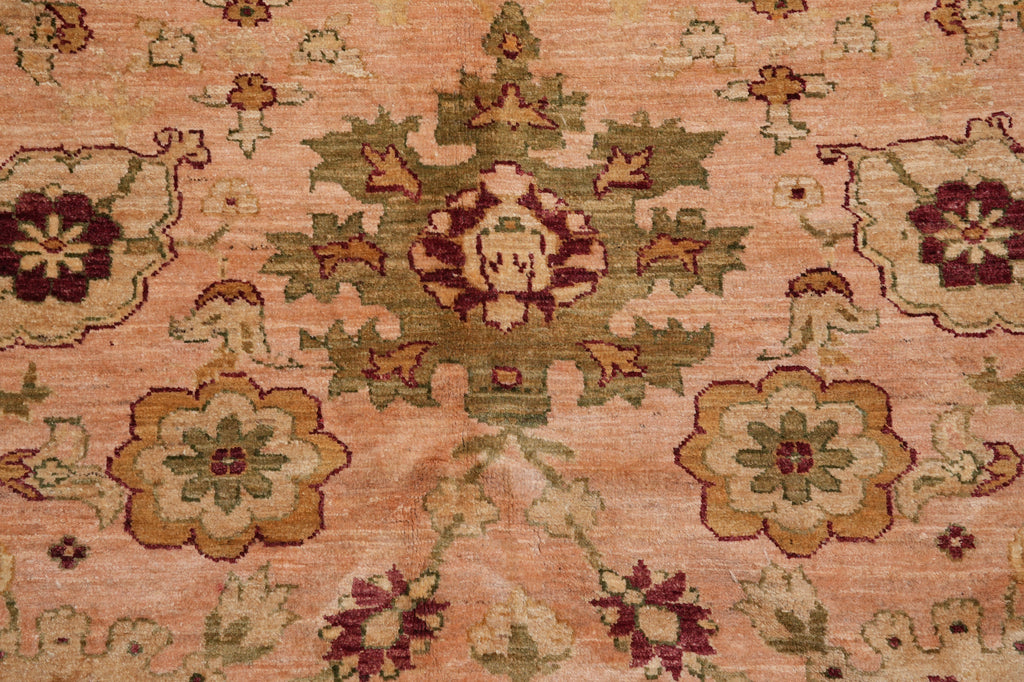 8 x 8.5 Hand-Knotted Jaipur Rug Quality Wool Peach Green #PIX-15973