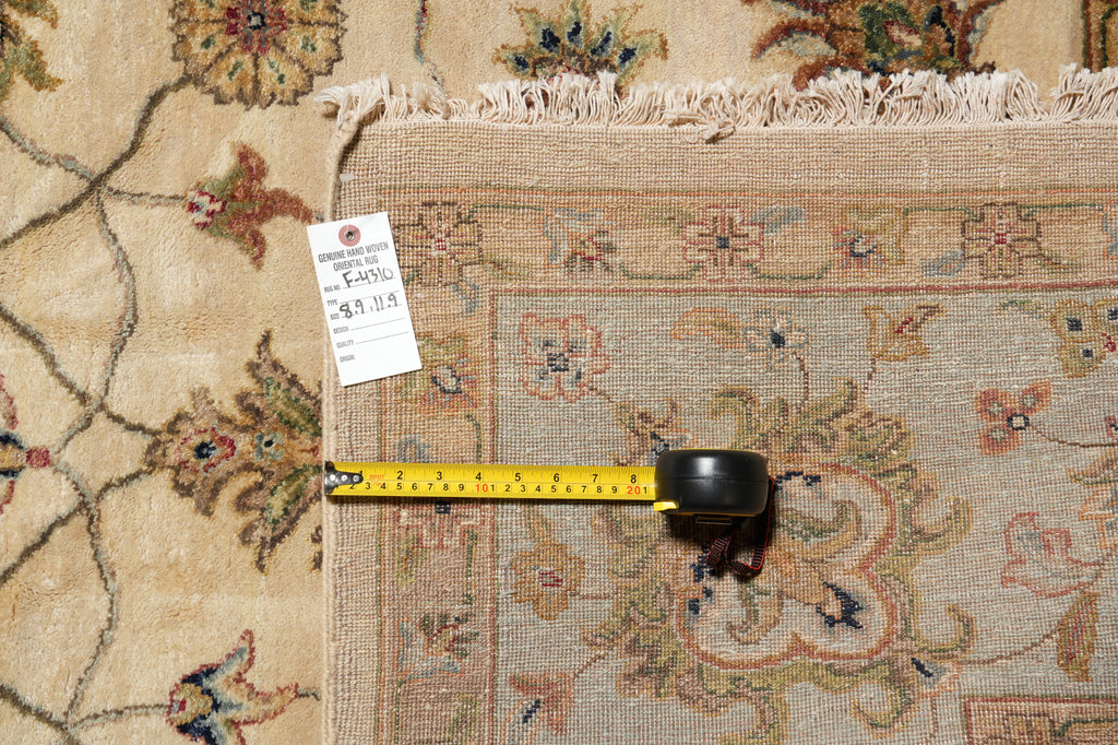 8.9 x 11.9 Beautiful Quality Agra Rug Ivory Light Blue #F-4310