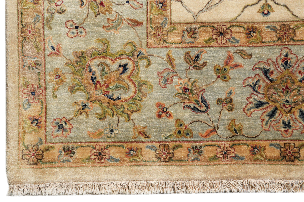8.9 x 11.9 Beautiful Quality Agra Rug Ivory Light Blue #F-4310