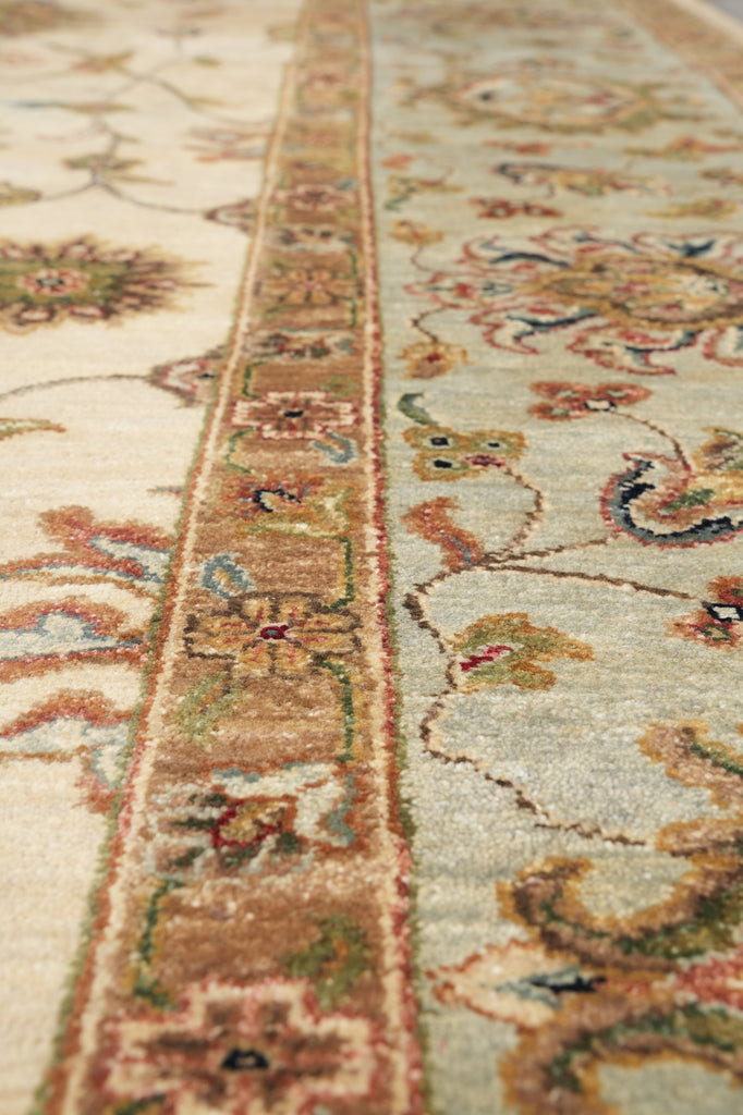 8.9 x 11.9 Beautiful Quality Agra Rug Ivory Light Blue #F-4310