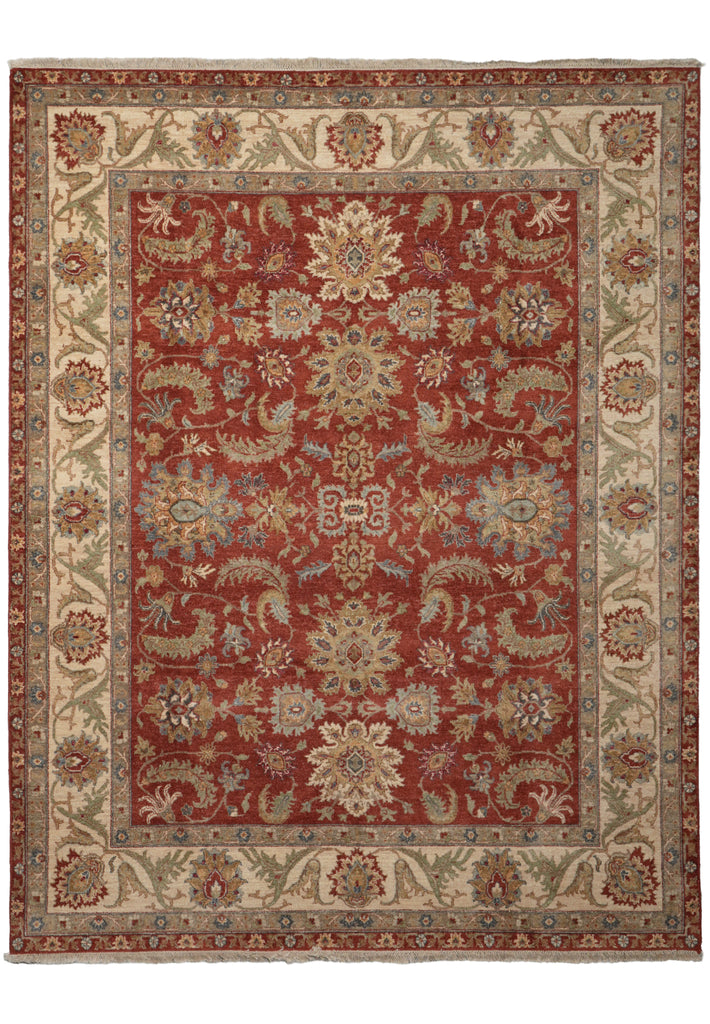 8 x 10 Quality Handmade Agra Rug Natural Wool