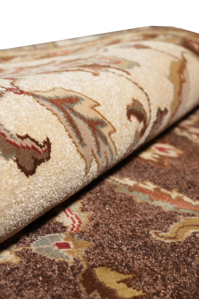 9 x 12 Brown Handmade Agra Rug #F-4311