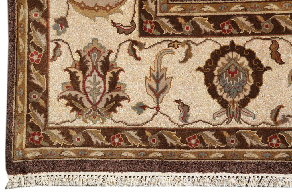 9 x 12 Brown Handmade Agra Rug #F-4311