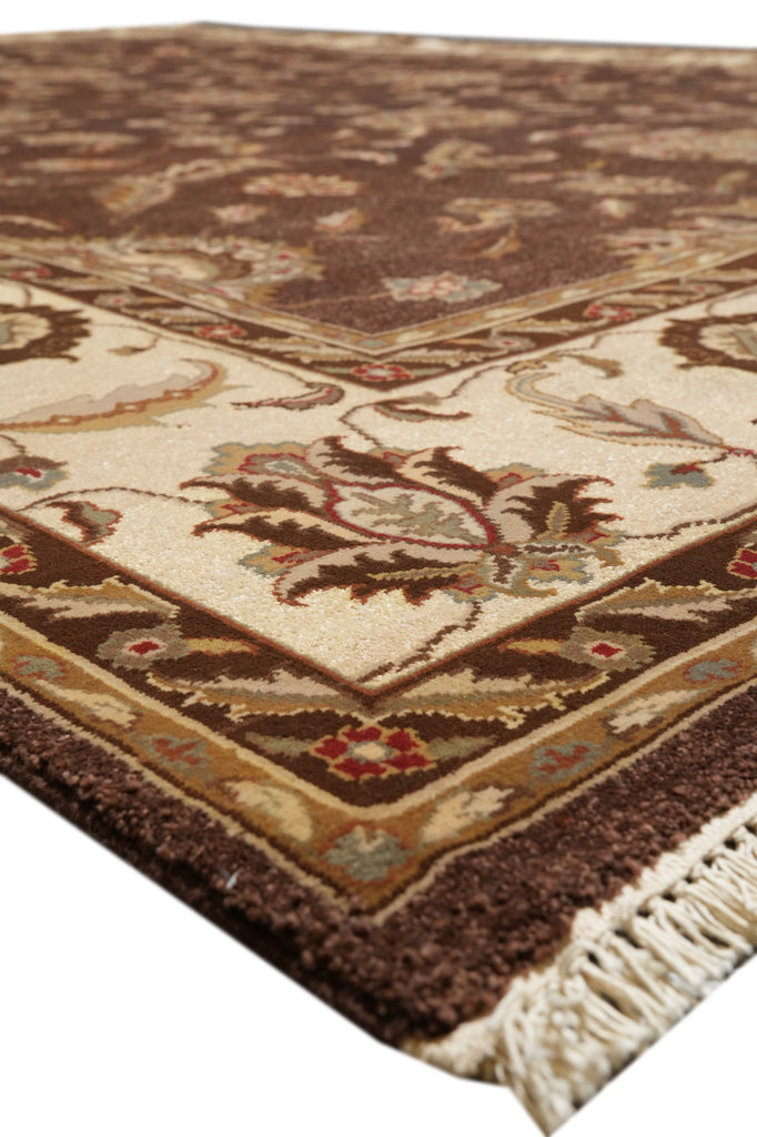9 x 12 Brown Handmade Agra Rug #F-4311