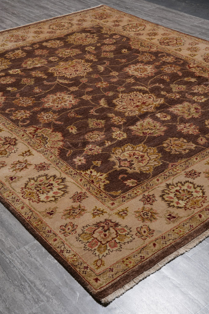 8 x 9.7 Brown Quality Wool Jaipur Rug Clearance Sale #PIX-804-38