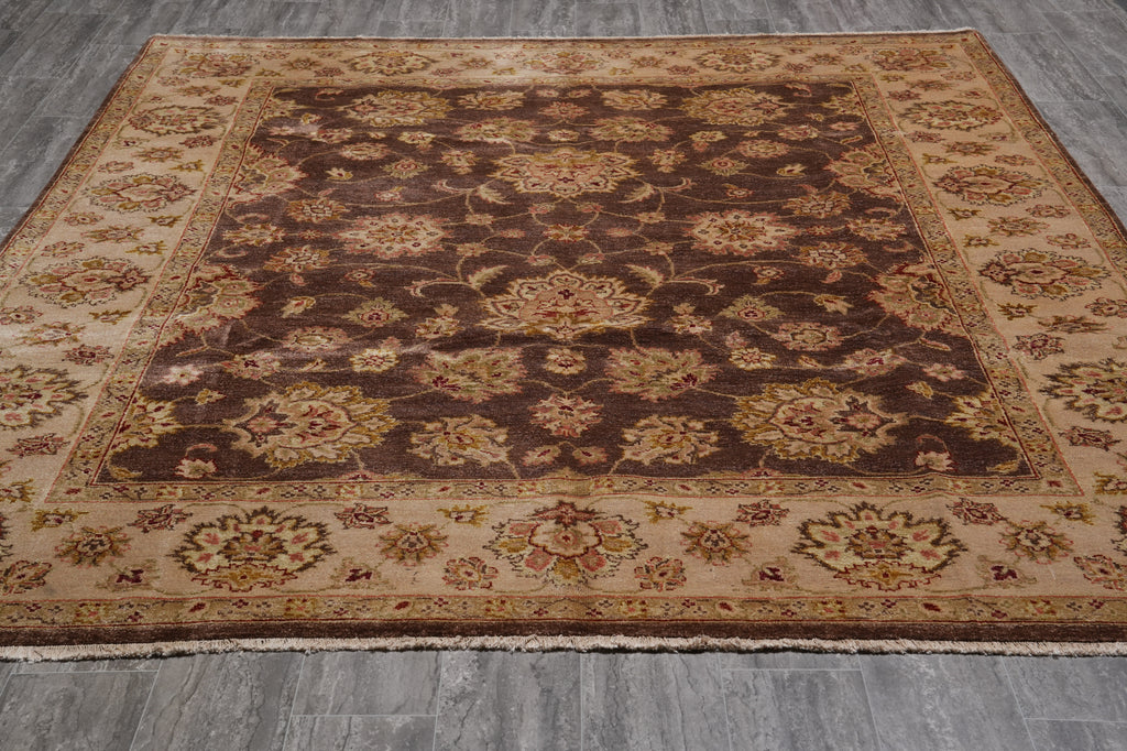 8 x 9.7 Brown Quality Wool Jaipur Rug Clearance Sale #PIX-804-38