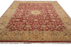 Load image into Gallery viewer, 9.2 x 12.6 Quality Handmade Rug Red Gold Natural Wool #F-4312