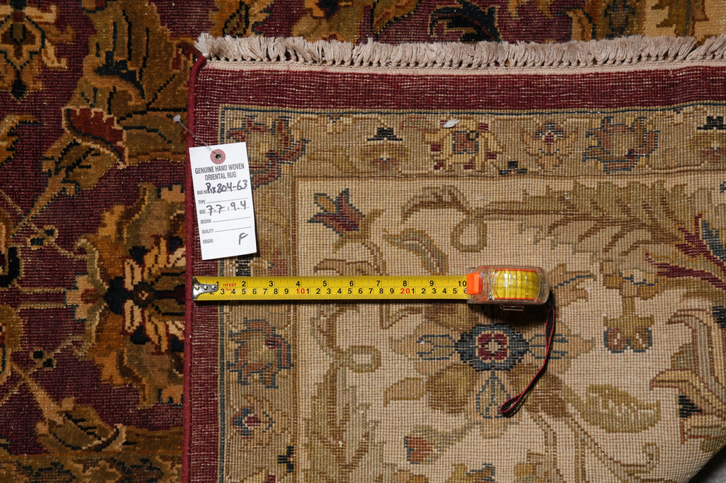 7.7 x 9.4 Great Quality Jaipur Rug Burgundy Gold Fine Weave #PIX-804-63