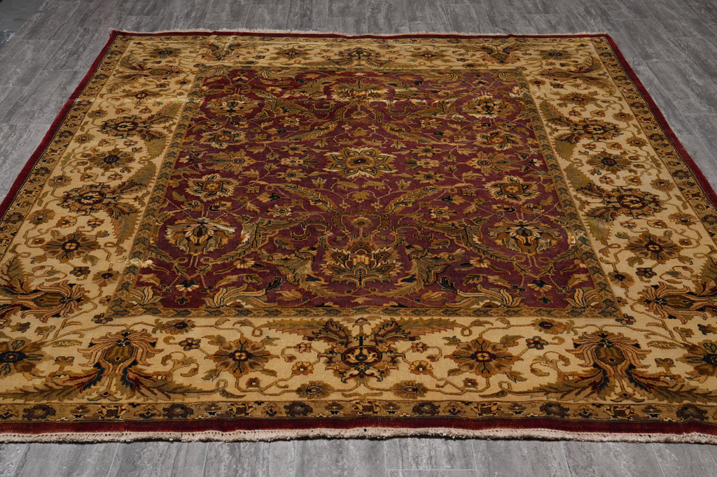 7.7 x 9.4 Great Quality Jaipur Rug Burgundy Gold Fine Weave #PIX-804-63