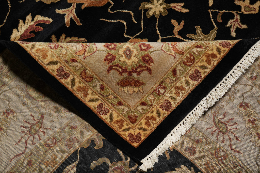 10 x 14 Traditional Handmade Black Vegetable Dyed Chobi Rug 71008