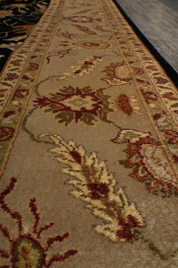 10 x 14 Traditional Handmade Black Vegetable Dyed Chobi Rug 71008