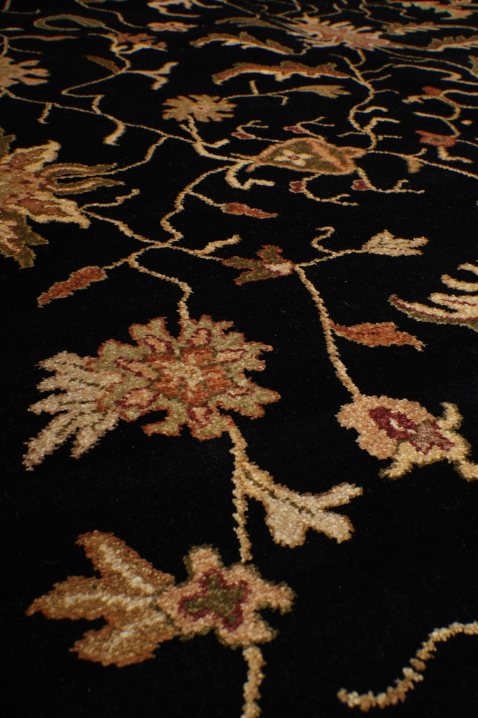 10 x 14 Traditional Handmade Black Vegetable Dyed Chobi Rug 71008
