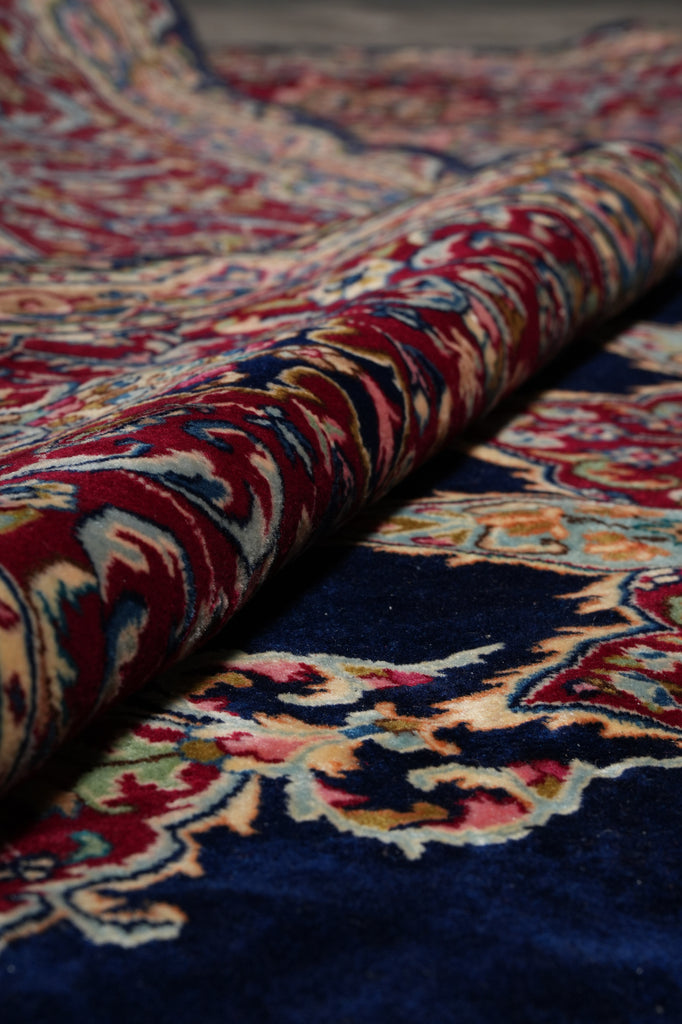 10 x 13 SIGNED Royal Navy Blue Signed Persian Kerman Rug-Iran CLASSIC FORMAL TRADITIONAL IRAN #PIX-12958