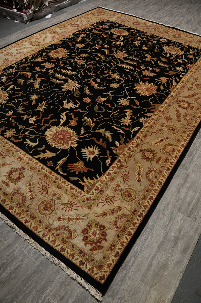 10 x 14 Traditional Handmade Black Vegetable Dyed Chobi Rug 71008