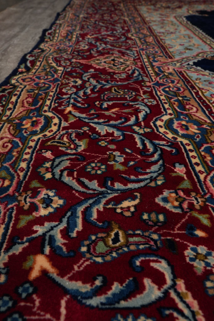 10 x 13 SIGNED Royal Navy Blue Signed Persian Kerman Rug-Iran CLASSIC FORMAL TRADITIONAL IRAN #PIX-12958