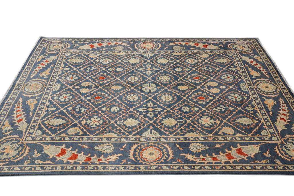 8.2 x 10 Attractive Handmade Agra Rug Dinem Blue #F-4315