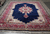 Load image into Gallery viewer, 10 x 13 SIGNED Royal Navy Blue Signed Persian Kerman Rug-Iran CLASSIC FORMAL TRADITIONAL IRAN #PIX-12958