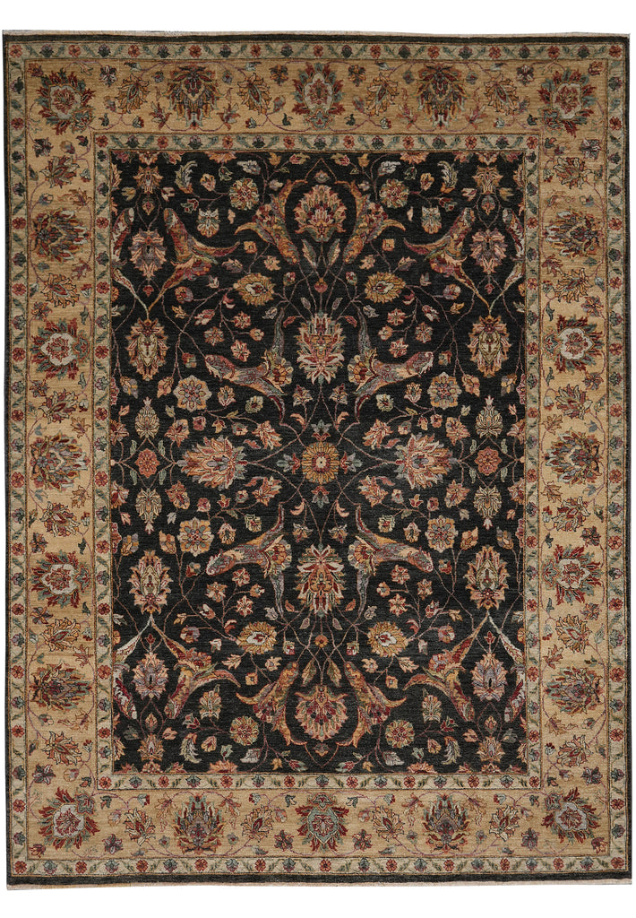 7.7 x 10 Charcoal Black Natural Quality Wool Jaipur Rug