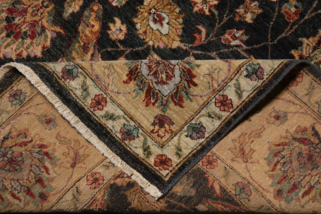 7.7 x 10 Charcoal Black Natural Quality Wool Jaipur Rug #LA-52951
